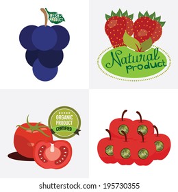 set of fresh & organic labels. vector illustration.