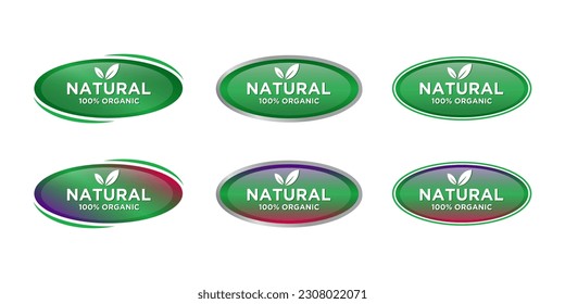 Set of Fresh Organic labels, vector illustration