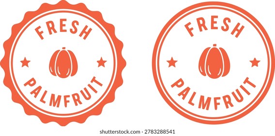 Set of fresh palmfruit vintage labels and badges isolated on white background for packaging design