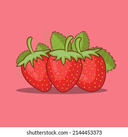 Set of fresh red ripe mellow berry vector illustration