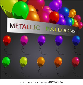 set of fresh reflective metallic balloons for everything