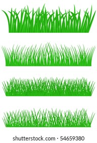 Set of fresh summer grass