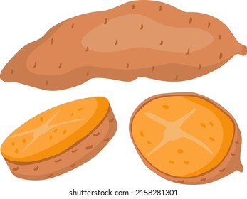 Conjunto de batatas frescas
