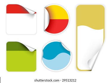 Set of fresh two colors labels