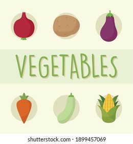 set of fresh vegetables icons vector illustration design