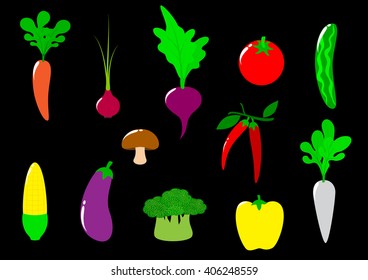 Set of fresh vegetables for your design