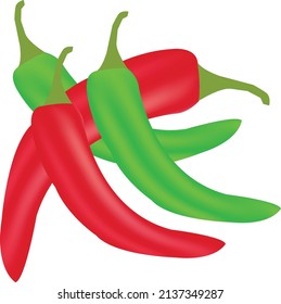 Set of fresh whole and sliced red sweet pepper isolated on white background. Top view,arts peppers