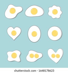 Juego de huevos fritos. Ilustración del vector