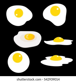 Set of fried eggs. Vector illustration