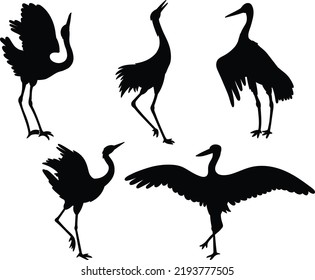 Juego de simpáticas siluetas vectoriales planas de diferentes tipos de manchas negras o japonesas