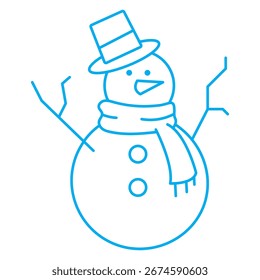 Conjunto de ícones amigáveis do boneco de neve. Ilustrações vetoriais de bonecos de neve alegres.