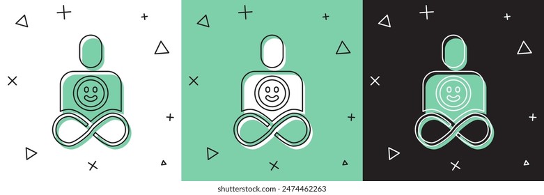 Set Friends forever icon isolated on white and green, black background. Everlasting friendship concept.  Vector