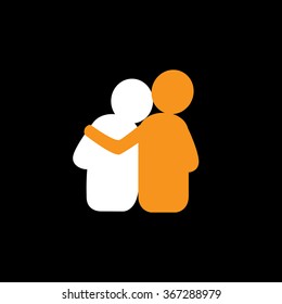 set of friendship, dependence, empathy, bonding - vector icons. this also represents concepts like responsibility, concern, care, together, sympathy, trust, faith, hope & expectation, assurance