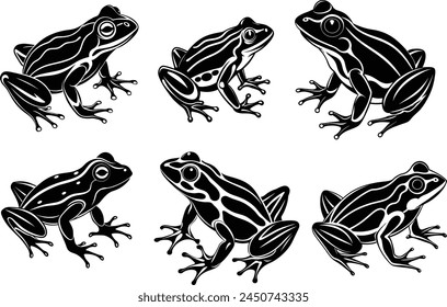Set of Frog design silhouette vector illustration
