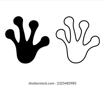 Set of Frog Feet Silhouette Vector Art