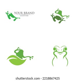 set of Frog Logo Template vector illustration design