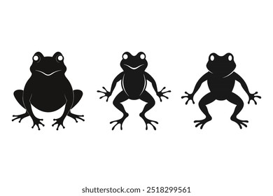 ein Satz Frosch Silhouette Vektorgrafik-Design 