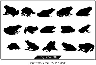 Set of Frog silhouettes Collection