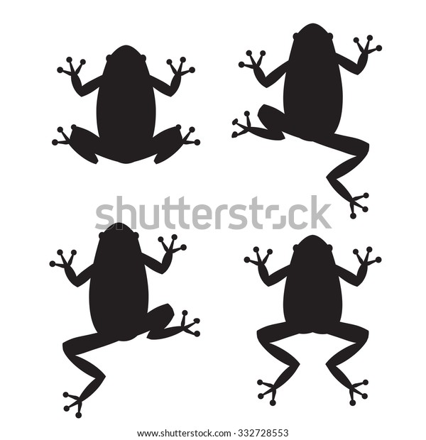 Set Frog Silhouettes On White Background Stock Vector (Royalty Free ...