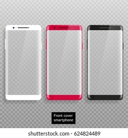 Set front cover smartphone with transparent glass