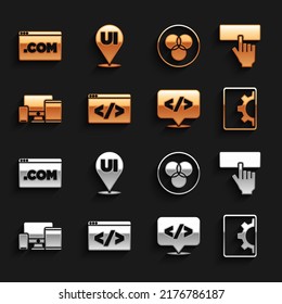 Set Front end development, Keyboard, Web, Monitor, mobile, tablet, RGB and CMYK color mixing, UI UX design and  icon. Vector
