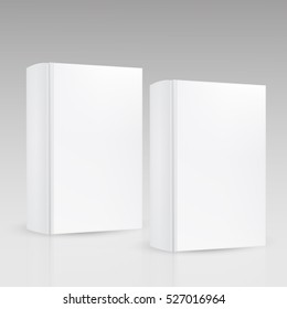 Set of front hard cover thick book on isolated background. Mock-up template ready for design.