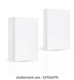 Set of front hard cover thick and thin book on isolated white background. Mock-up template ready for design.