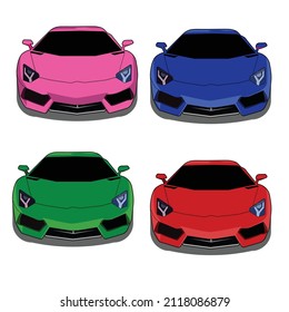 set of front view car vector design