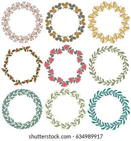 Set of froral decorative ornamets. vector illustration.