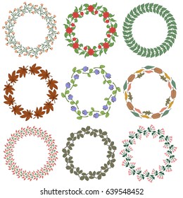 Set of froral decorative ornamets. vector illustration.