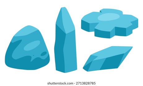 Conjunto de diseño de Plantilla de Ilustración vectorial plana de color frío congelado