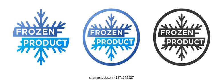Establecer la silueta de la plantilla de diseño del vector de etiqueta de producto congelado aislado con el símbolo del icono del copo de nieve