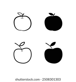 Satz von Fruchtapfel Symbol Design Vektorvorlage