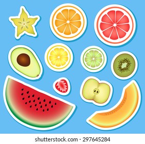 Set of fruit consisting of citruses and other fruit