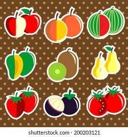 set of fruit flat icon