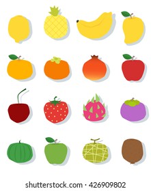 Set of fruit Healthy food , vector, illustration