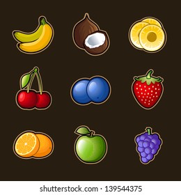 Set fruit icons