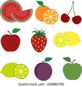 Set of fruit icons