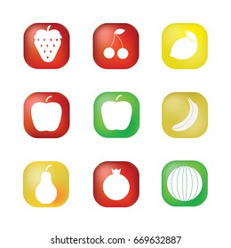 Set of fruit icons