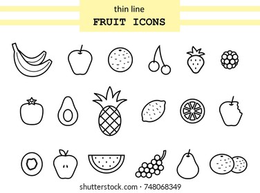 Set of fruit icons