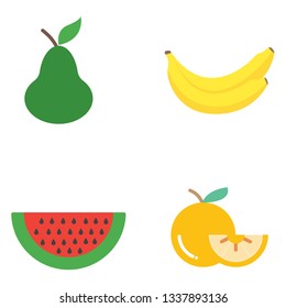 Set of fruit icons. Vector illustration - Vector