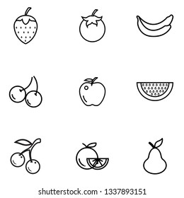 Set of fruit icons. Vector illustration - Vector