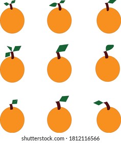 Set of fruit icons. Vector illustration (Orange)