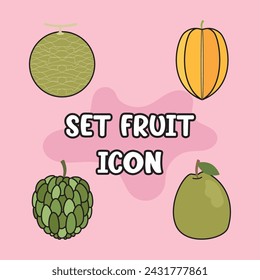 Satz von Frucht-Icons Vektor-Illustration