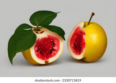 Set of fruit isolated on white background.