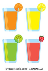 Set of fruit juice