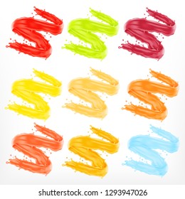 Set of fruit juice. Vector icon. EPS10