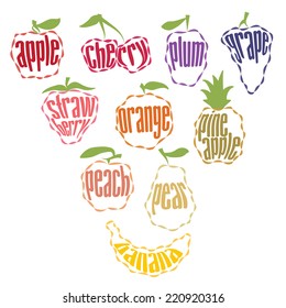 Set of Fruit Labels - 10 items