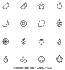 Set of Fruit Line Icon