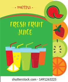 Set of fruit menu flyer design templates.